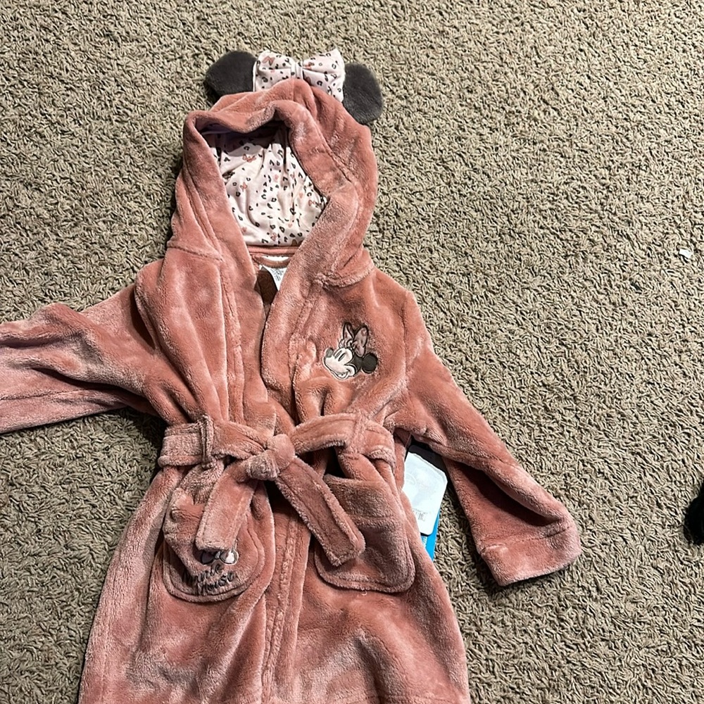 Disney brand robe , toddler size 2, mauve color, NWT